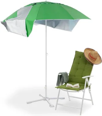 Image de Parasol de camping avec protection UV, 50 H x Ø 210 x 175 cm, vert