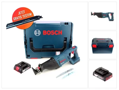 Obrázek produktu pro Akumulátorová přímočará pila Bosch GSA 18 V-LI 18 V + 1x akumulátor 2,0 Ah + L-Boxx - bez nabíječky
