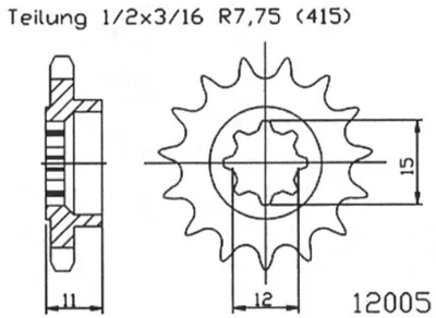 Produktbild von Esjot Ritzel 415 12Z Standard