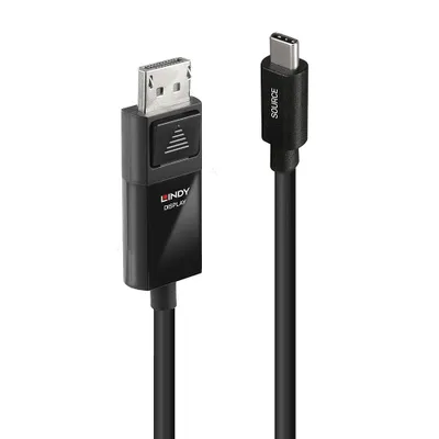 Produktbild von USB Adapterkabel 8K60, USB-C Stecker > DisplayPort Stecker (schwarz, 2 Meter, + HDR)