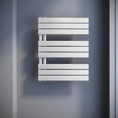 Produktbild von Badheizkörper Flach Handtuchtrockner 762 x 600 mm Weiß Handtuchwärmer Seitenanschluss Panel Handtuchheizkörper 781W