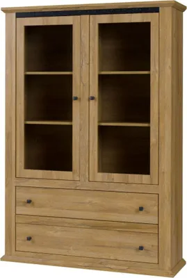Produktbild von Vitrine Matam 05, Farbe: Eiche - 180 x 125 x 40 cm (H x B x T)