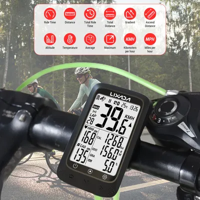 Zdjęcie produktu dla Komputer rowerowy GPS Bezprzewodowy wodoodporny czujnik ANT+ i BT 2,3 cala Gradient wysokości Tętno Kompatybilny z aplikacją Strava Komputer rowerowy