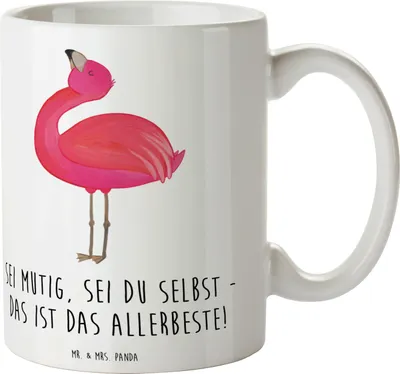 Produktbild von Mr. & Mrs. Panda Kakaotasse Mutig zu sich selbst stehen - Weiß - Geschenk, Kaffeebecher, Selbstvertrauen, Hoffnung, Tasse, Herzliche Botschaften, Zuversicht, Teetasse