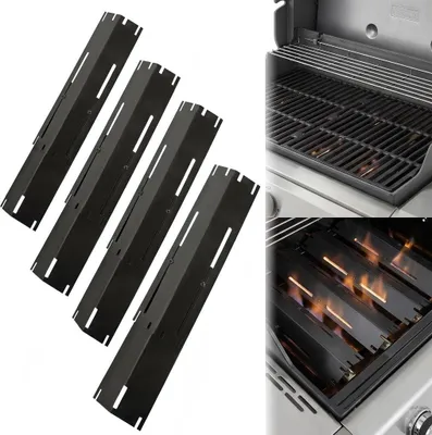 Produktbild von Flame Tamer aus emailliertem Stahl, Gasgrill Ersatzteil, 4-teilig, verstellbar 11,75–21 Zoll, schwer & langlebig, einfache Montage