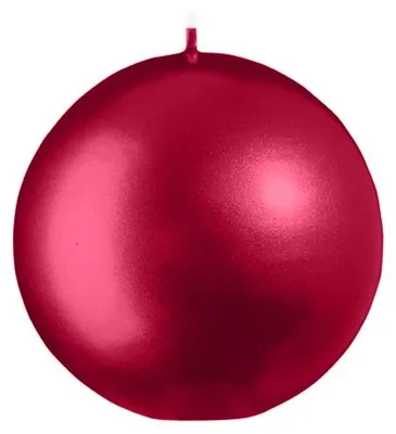 Produktbild von Kugelkerzen Metallic-Lack Matt Weihnachtsrot Rot Ø 10 cm, 6 Stück