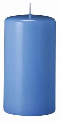 Produktbild von Flachkopf-Stumpenkerzen Blue Bell Hellblau 120 x Ø 50 mm, 4 Stück