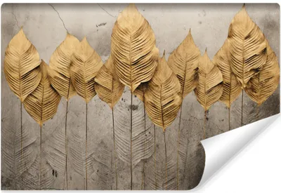 Produktbild von Muralo Selbstklebende Fototapete BLÄTTER Pflanzen Beton 3D Effekt Retro 416 cm x 254 cm