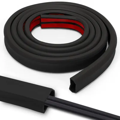 Obrázok produktu pre Samolepiaci káblový kanál 6 metrov na správu káblov v čiernej farbe