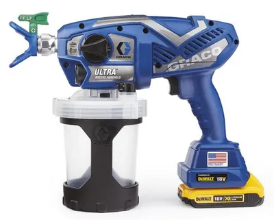 GRACO Farbpistole ULTRA AIRLESS Akku 2 x 18 V 2Ah DEWALT mit Ladegerät und Tasche