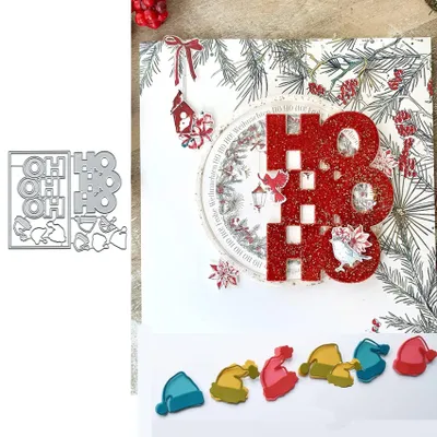 Metall-Schneidematrize, Weihnachtsbaum-Buchstaben-Hut, 128x107 mm, Silber