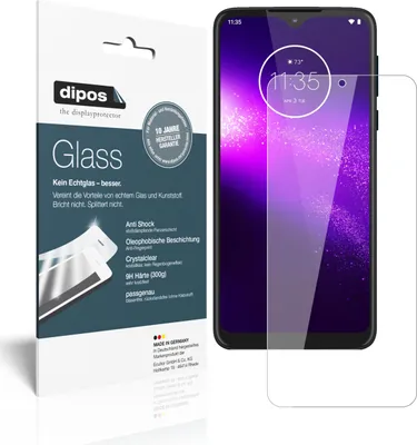 Produktbild von 2x Schutzfolie für Motorola One Macro - Anti-Shock 9H Folie dipos Glass Kunststoffglas