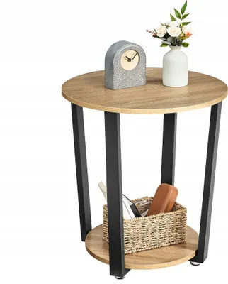 Zdjęcie produktu dla Stolik Kawowy Okrągły Nocny Boczny Loft Nowoczesny Sonoma do Sypialni