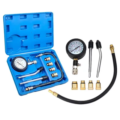 Image de Compressiomètre Testeur de compression Testeur de compression Moteur à essence 0-300 psi Kit de compressiomètre en mallette Testeur de compression Appareil de mesure