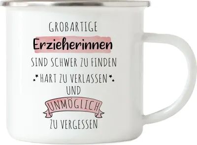 Produktbild von Großartige Erzieherinnen Sind Schwer Zu Finden Emaille Tasse Dankeschön Geschenk Hart Zu Vergessen