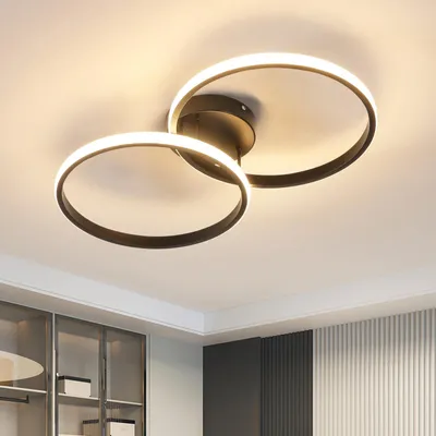 LED-Deckenleuchte dimmbar 38 W rund mit Fernbedienung schwarz