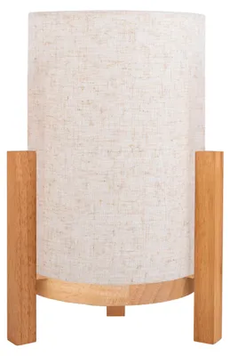 Produktbild von Tischleuchten - Akkutischleuchte "MADITA" H: ca. 32cm leinen/natur, Tischlampe im Scandi Style, aus Holz und Textil in natur, 32 cm hoch, Ø 22 cm, inkl. LED – dimmbar – Akkubetrieb – Akku- und Netzbetrieb – Berührungssensor – USB Typ C