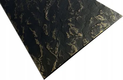 Obrázek produktu pro DECCART | 3D stropní panely | Černo-zlaté nástěnné panely | Lamely na desce | Stěnové akustické | Balvan | Imitace skály | 100x50cm | 20m2