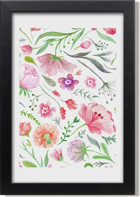 Produktbild von Bild 20x30 MDF-Rahmen, Wandkunst Wildblumen