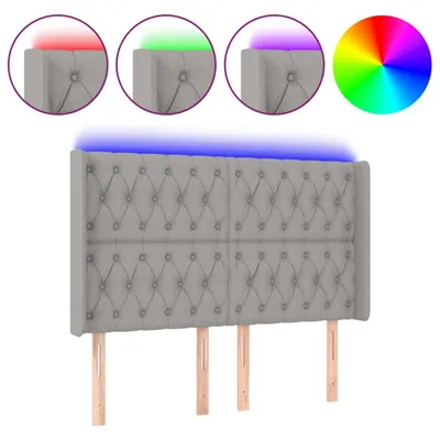 Immagine prodotto di vidaXL Testiera LED Grigio chiaro 163x16x118/128 cm Tessuto
