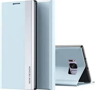 Produktbild von Galaxy S8 Hülle, LaimTop Leder PolyurethanMagnetisch Klapp Stand Schutzhülle für Samsung Galaxy S8 Blau
