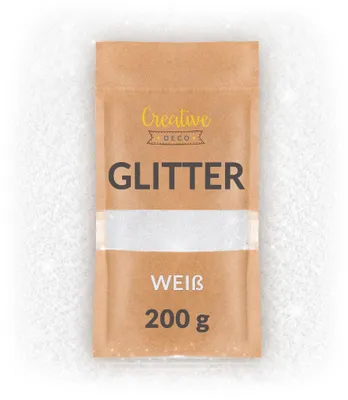Productafbeelding van Creative Deco 200g Wit Glitter voor Ambachten Handwerk, Ultrafijne 0,2mm