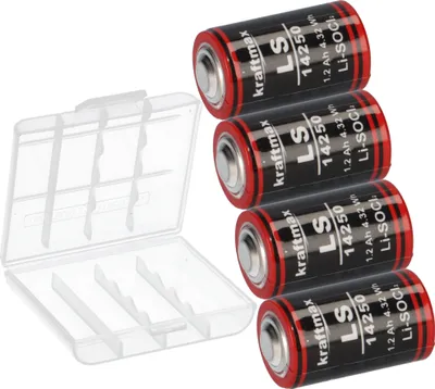 Produktbild von 4x Kraftmax Lithium 3,6V Batterie LS14250 1/2 AA - Zelle + Box