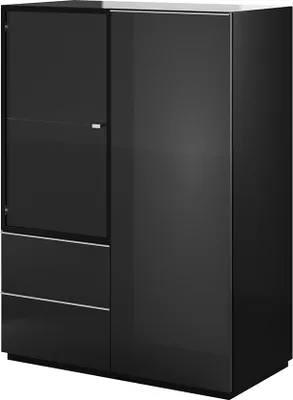 Produktbild von Geschirrschrank Mathis mit 2 Schubladen und 2 Türen, Schwarz, 136cm