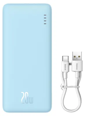 Produktbild von Baseus Airpow, 20000 mAh, Lithium Polymer (LiPo), Power Delivery, 20 W, Blau