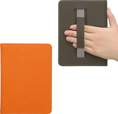 Produktbild von kwmobile Klapphülle kompatibel mit Amazon Kindle Paperwhite 11. Generation 2021 Hülle - Canvas Case - eReader Schutzhülle mit Schlaufe in Orange