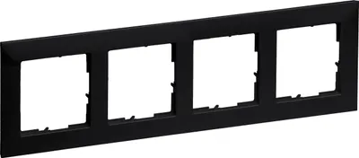 Image de Cadre Legrand SEANO quadruple, laqué noir, 1 pièce.