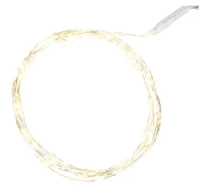 LED-Lichterkette, 135 cm, 50 warmweiße LEDs, batteriebetrieben, Timer