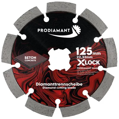 Immagine prodotto di PRODIAMANT X-LOCK Disco diamantato da taglio 125 mm - Universale per calcestruzzo