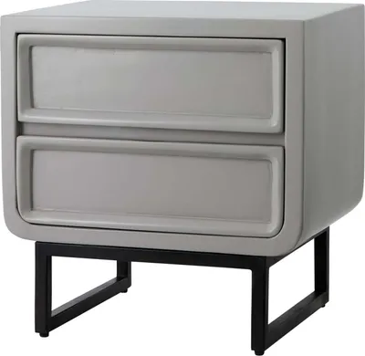 Productafbeelding van FURNLUX nachtkastje Ledro, grijs en zwart, 45 cm / Hoofdkleur: grijs / Afmetingen: 45 x 35 x 46 cm