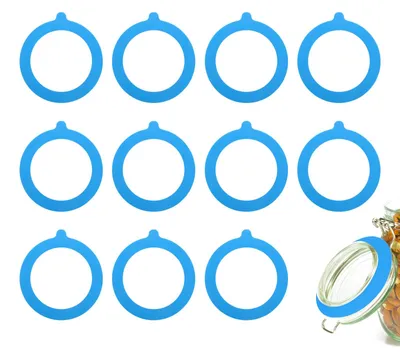 Silikon-Dichtringe 12 Stück, 9 cm, für Einmachgläser, blau