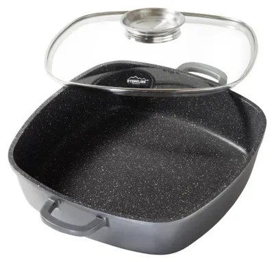 Produktbild von Stoneline FRY PAN 12918 Bratpfanne, Gusseisen/Gussaluminium, Induktionsherd-geeignet, Antihaftbeschichtung, inkl. Deckel