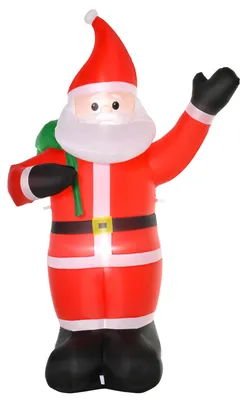Immagine prodotto di HOMCOM Decorazione natalizia: Babbo Natale da 2,4 m con illuminazione a LED, decorazione da giardino