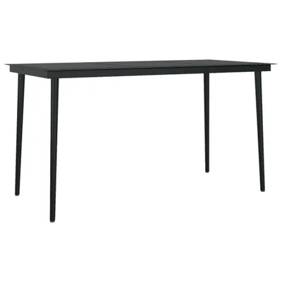 Produktbild von vidaXL Garten-Esstisch Schwarz 140x70x74 cm Stahl und Glas