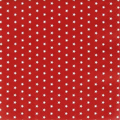 Produktbild von HOME F. 611332 Home Fashion® Weihnachts Lunchservietten "Sterne rot/weiß" - 33 x 33 cm