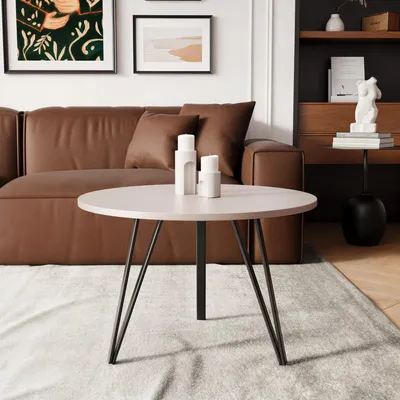 Produktbild von Idohome - RIO Runder Couchtisch Ø 67 cm, Farbe: Schwarz/Kaschmir