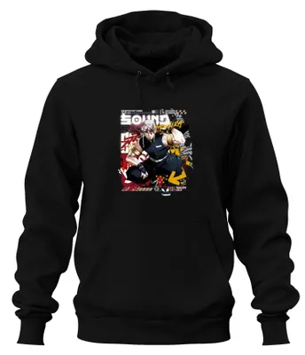 Immagine prodotto di Tengen Uzui Kimetsu no Yaiba Hashira Spade Perline Oro Felpa con cappuccio unisex, Nero, 3XL