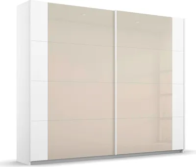 Produktbild von Schwebetürenschrank Artemis | mit Glastüren | alpinweiß / champagner