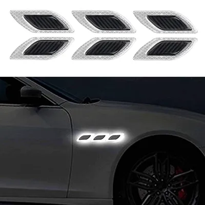 Immagine prodotto di Adesivi riflettenti per auto - Set da 6 - Bianco
