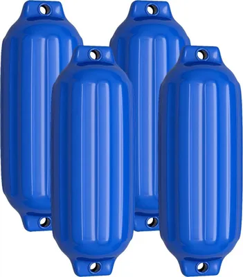 Produktbild von 4er Set Bootsfender Langfender Kugelfender Set Boot Rammschutz Stegfender Blau 68,5 x 21,5 cm