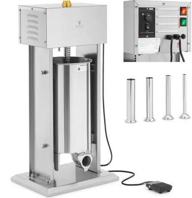 Produktbild von Elektrische Wurstfüller – 15 Liter Fassungsvermögen – Edelstahl-Wurstmaschine mit 120W Motor und Fußpedal