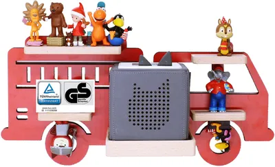 Immagine prodotto di Ripiano per bambini Vigili del Fuoco / Appendino per Tonie Box e Tonie Figure / Scaffale salvaspazio / H. 22 x W. 47 x D. 19 / Scaffale a parete Music Box Figure Stoccaggio Inserti magnetici / Scaffale di stoccaggio Legno