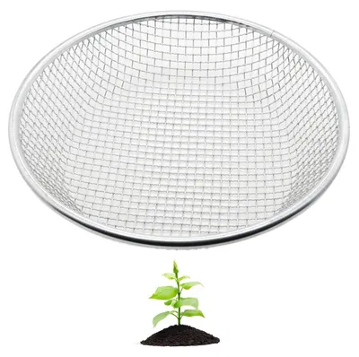 Gartensieb 30 cm, Maschenweite 6 mm, Metallsieb für Erde, Kompost