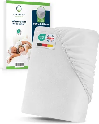 Obrázok produktu pre Chránič matraca 180x220 cm, vodotesný, do spálne, prateľný na 95°C, bavlna