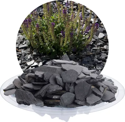 Produktbild von Schicker Mineral-Schiefer Ziersplitt schwarz 25 kg-20-40mm