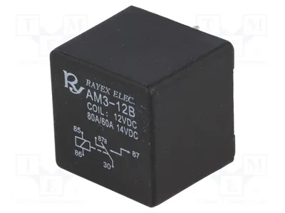 Produktbild von 1x Relais: elektromagnetisch USpule : 12VDC KFZ 80A   1,8W AM3-12BP Elektromagneti
